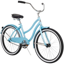 Load image into Gallery viewer, Huffy 24 Cranbrook Girls Beach Cruiser Bike for Women - Sky Blue, High Tide & Black
