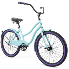 Load image into Gallery viewer, Huffy 24 Cranbrook Girls Beach Cruiser Bike for Women - Sky Blue, High Tide & Black