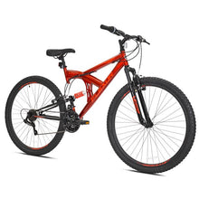 Load image into Gallery viewer, Kent 29" Flexor Mens Dual Suspension Mountain Bike, Blue and Red