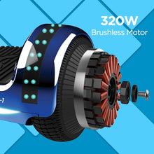 Load image into Gallery viewer, Hover-1 Matrix UL Certified Electric Hoverboard, Blue, w/ 65in Wheels, LED Sensor Lights, LED Wheel Well Lights, Bluetooth Speaker Ideal for Boys and Girls 8 and Less Than 180 lbs