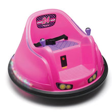 Load image into Gallery viewer, Flybar 6 Volt Battery Powered Bumper Car Pink with LED Lights Battery and Charger Included