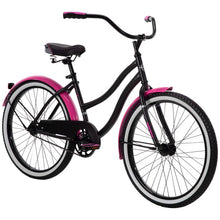 Load image into Gallery viewer, Huffy 24 Cranbrook Girls Beach Cruiser Bike for Women - Sky Blue, High Tide & Black