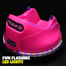 Load image into Gallery viewer, Flybar 6 Volt Battery Powered Bumper Car Pink with LED Lights Battery and Charger Included