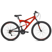 Load image into Gallery viewer, Kent 29" Flexor Mens Dual Suspension Mountain Bike, Blue and Red