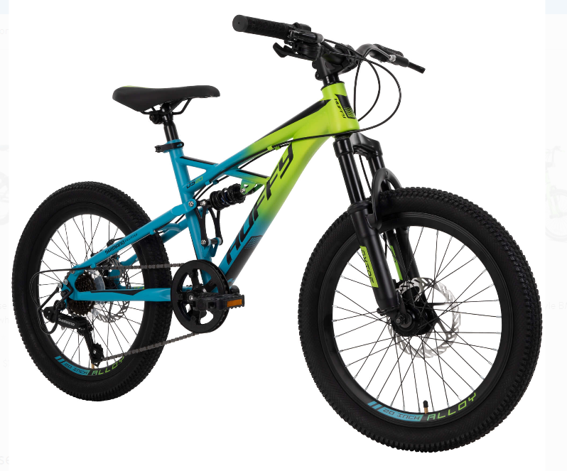 W8 Huffy 20 inch Oxide Boys Mountain Bike for Kids Lime Blue BicycleYAAD