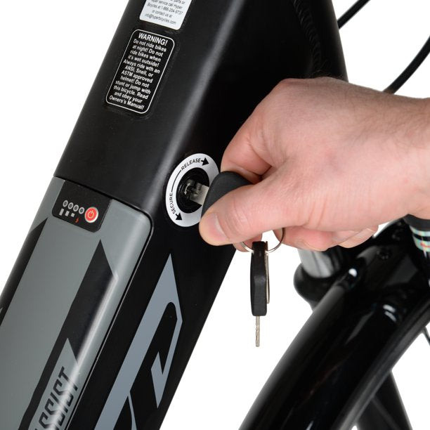 hyper bicycles e-ride electric pedal 700C Men's 36V Bike - Mid Drive (Grey) with Fork & Design drive electric bike ensures smooth rides and superior performance 14in Hyper E-Ride Compact Electric
