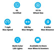 Load image into Gallery viewer, Hover-1 All-Star Hoverboard  Go-Kart Attachment Combo, Black with LED Multi-Color Wheel Board Lights, 65&quot; Board Tires, Hand-Operated Real-Wheel Drive, Adjustable Seat and Frame, up to 220lbs, 7 mph
